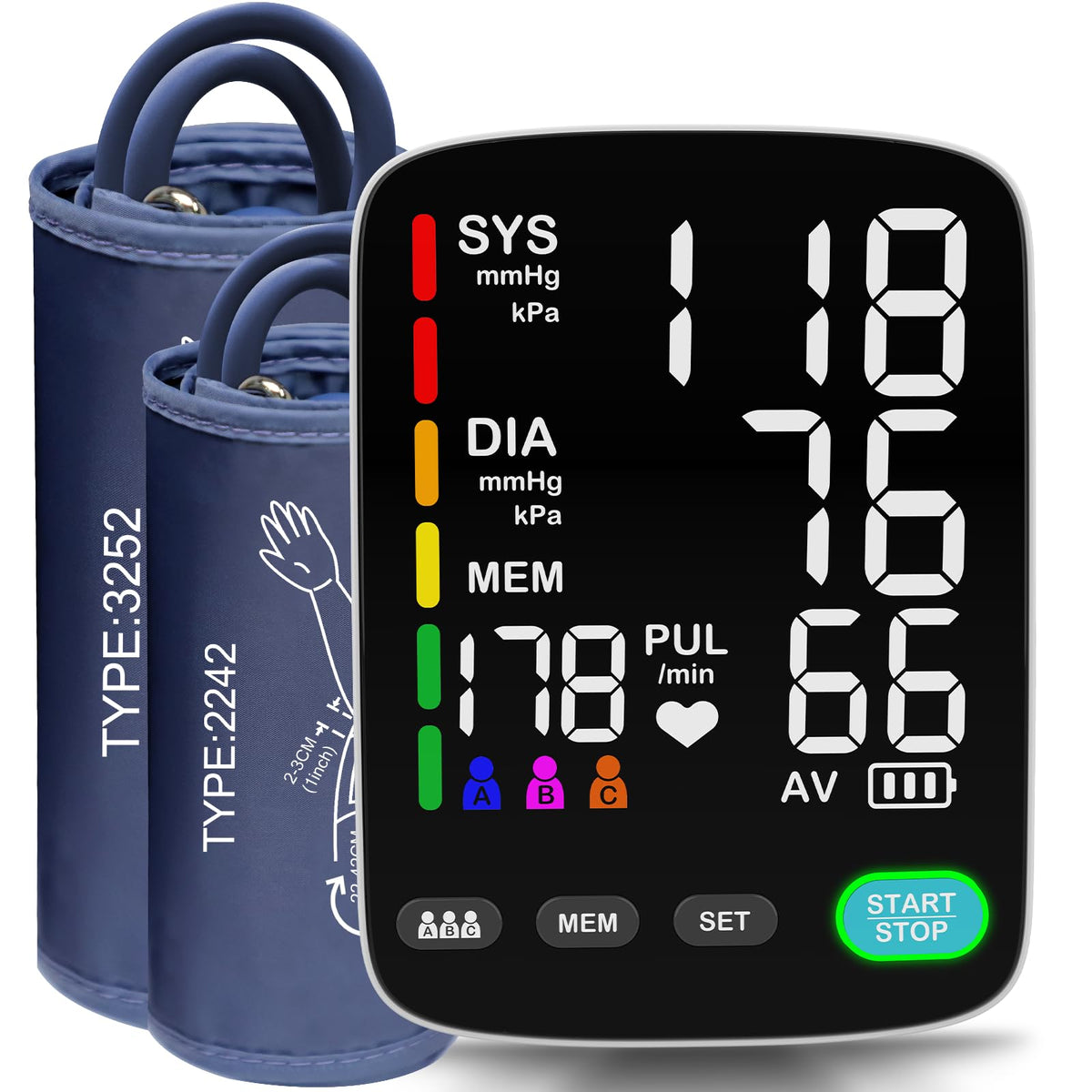 Automatic Upper Arm Blood Pressure Monitor with 5.4 inch LED Screen L12769