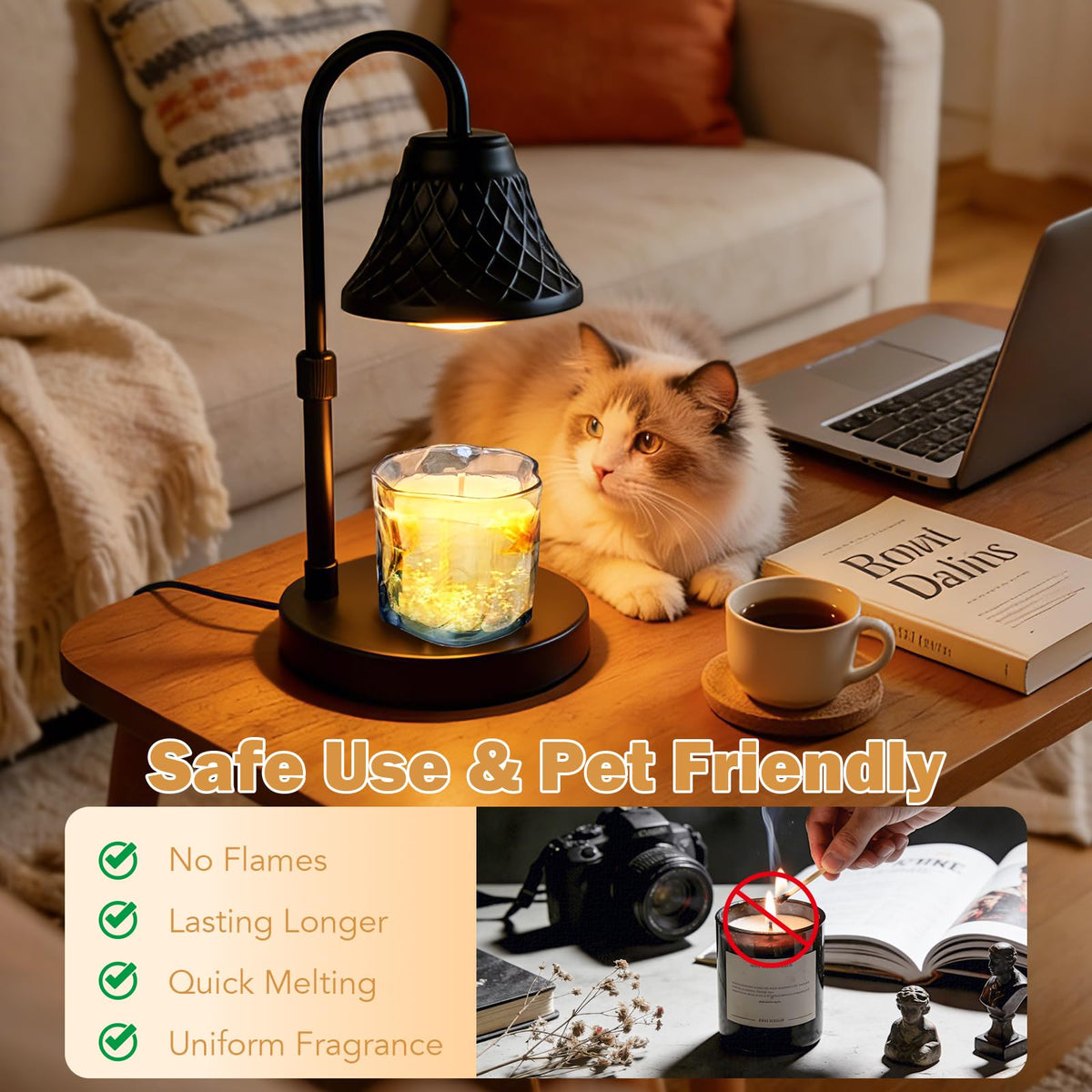Adjustable Candle Warmer Lamp with Timer E22769