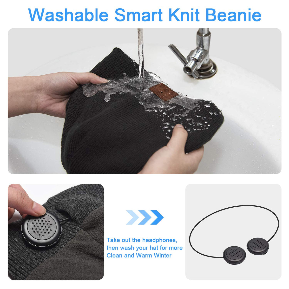 Bluetooth Knit Winter Cap with Microphone A4829