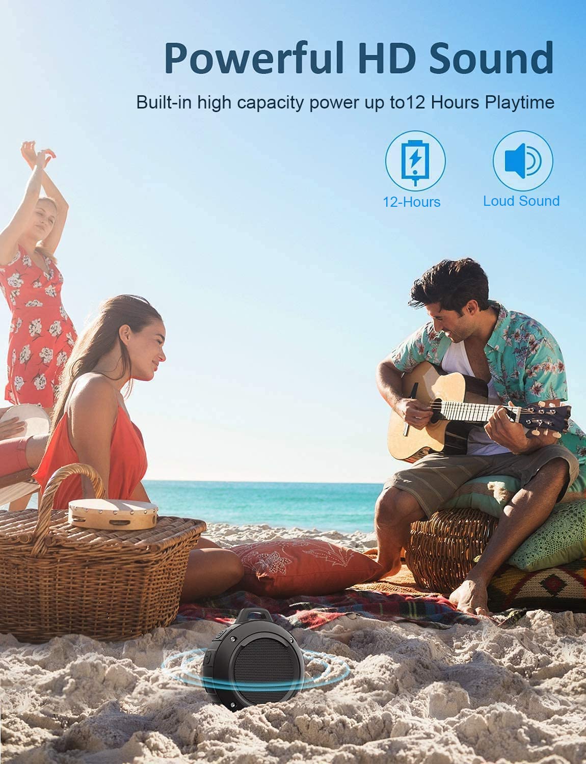 Waterproof Bluetooth Portable Mini Speaker with Subwoofer Q702