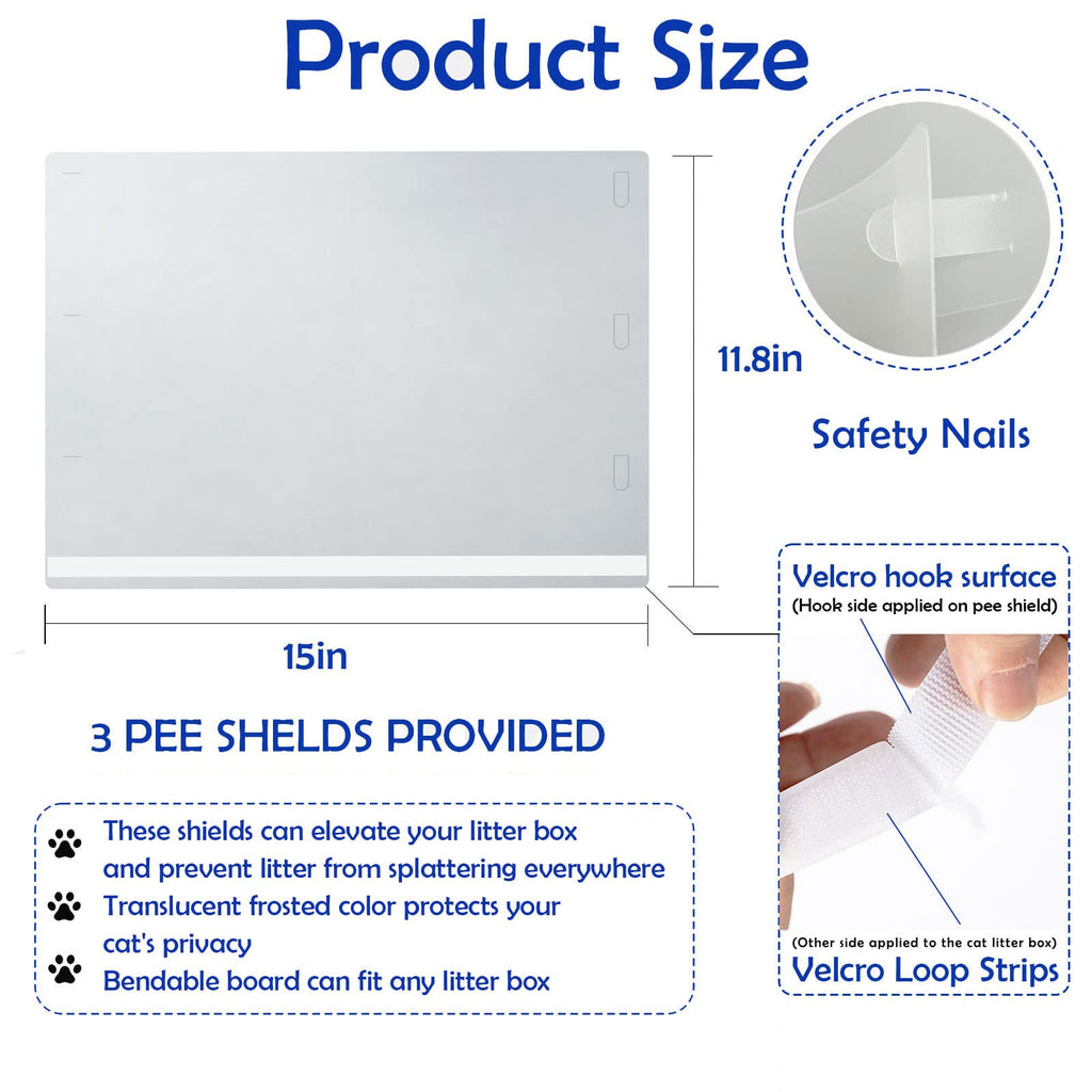 Connectable Cat Litter Box Pee Shield Splash Guard S5429