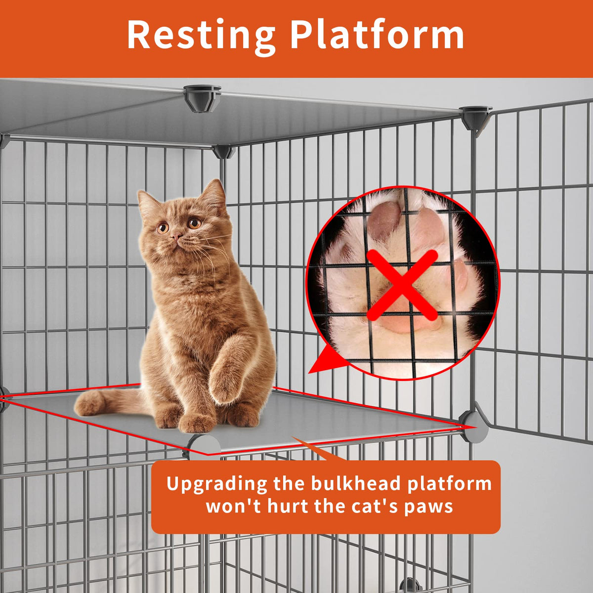 Large 4-Tier Cat Cage with Litter Box Y23799