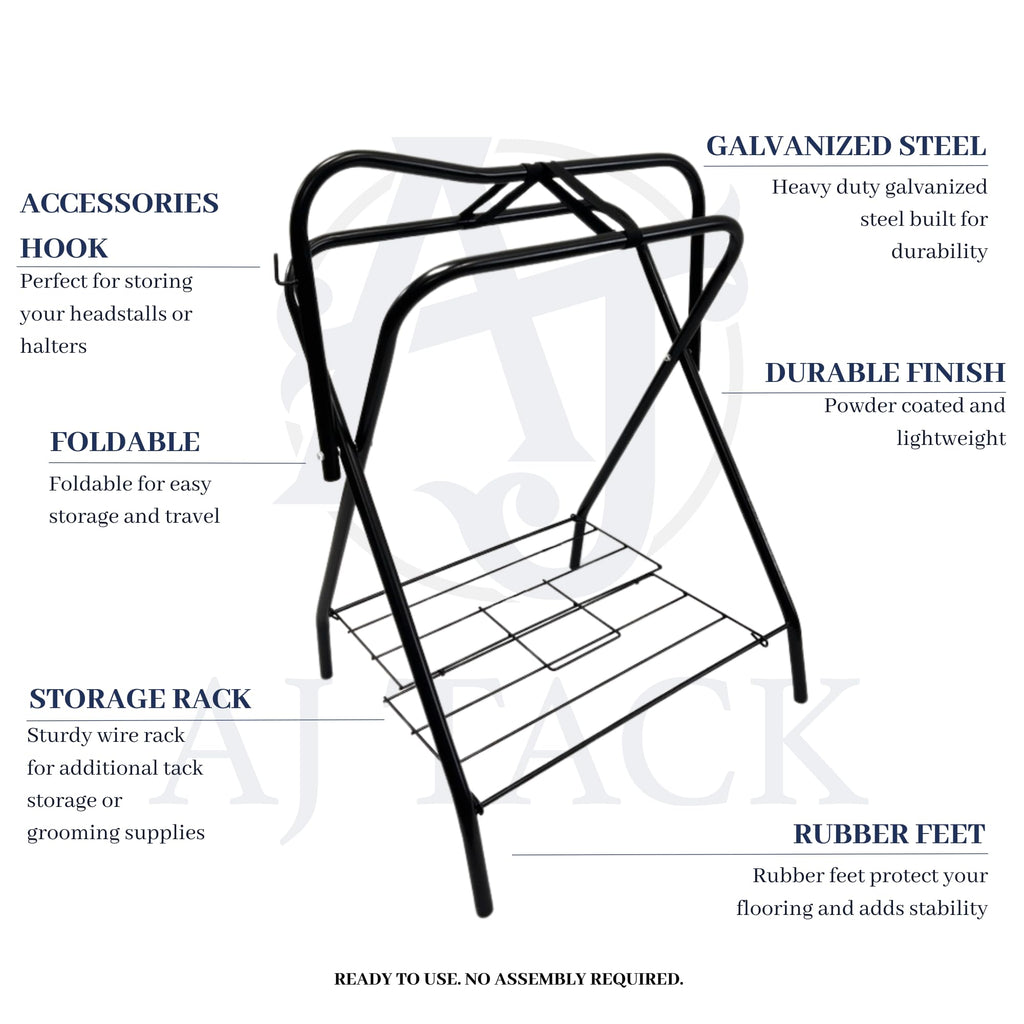 Portable Folding Saddle Rack Powder-Coated Steel J8442
