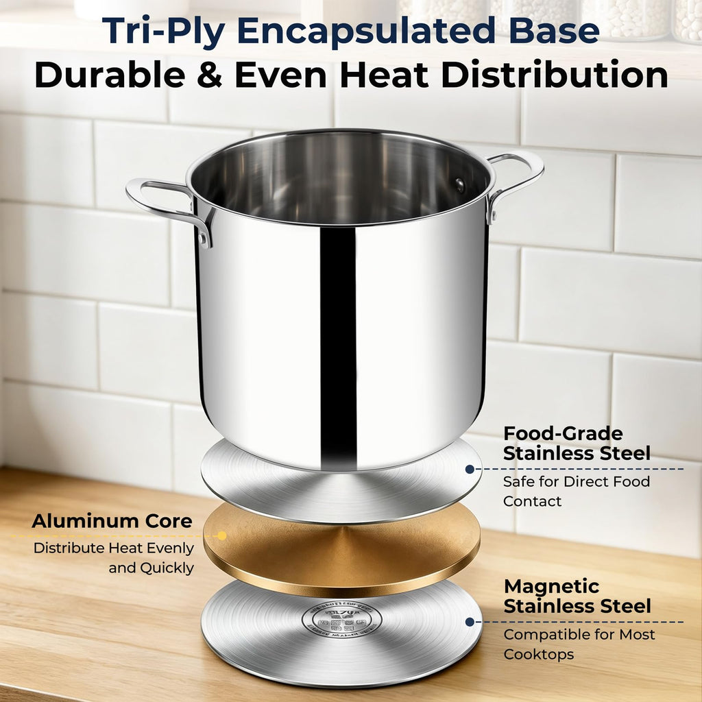 12 Qt Stainless Steel Stock Pot with Lid P2941