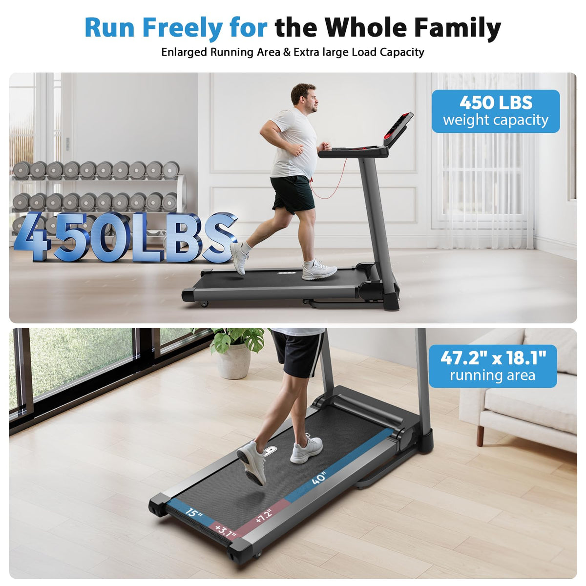 Treadmill with Auto Incline 450 LBS Capacity X34814