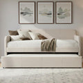 Beige Twin Daybed with Pull-Out Trundle U146253