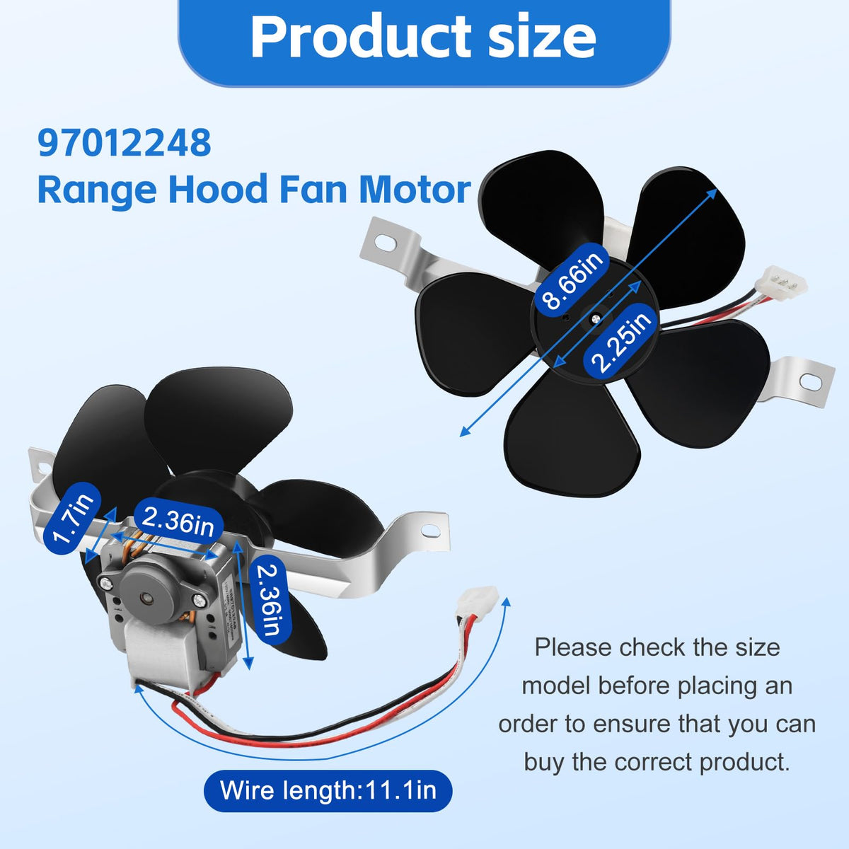 Range Hood Fan Motor Replacement Kit C517
