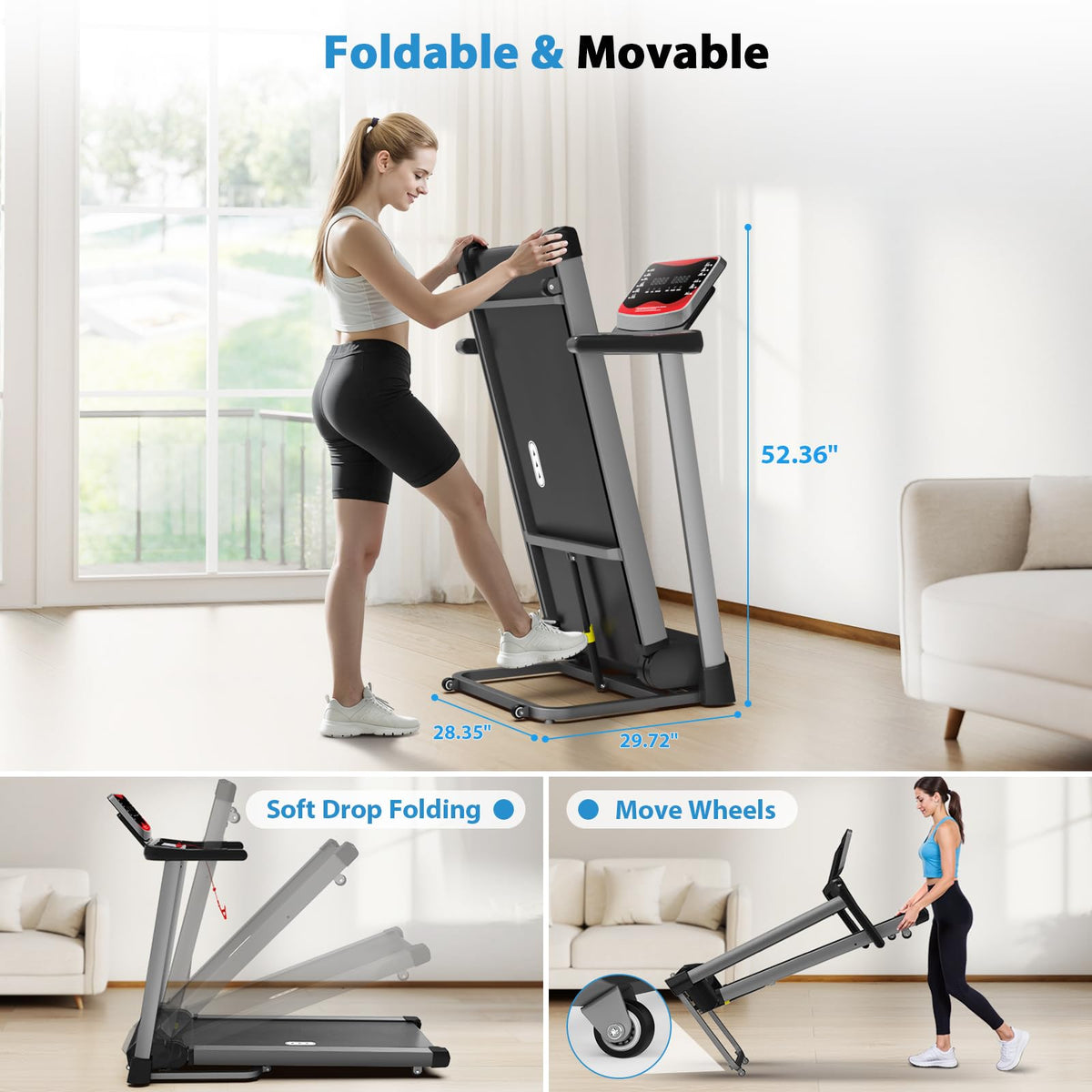 Treadmill with Auto Incline 450 LBS Capacity X34814