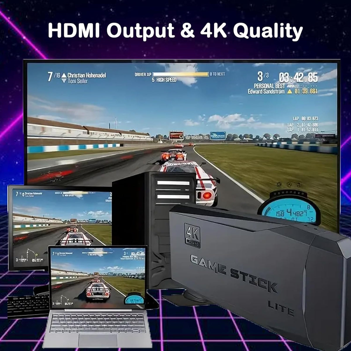Retro Game Console 4K HDMI 15 Classic Emulators Dual 2.4G Wireless Controllers H468237