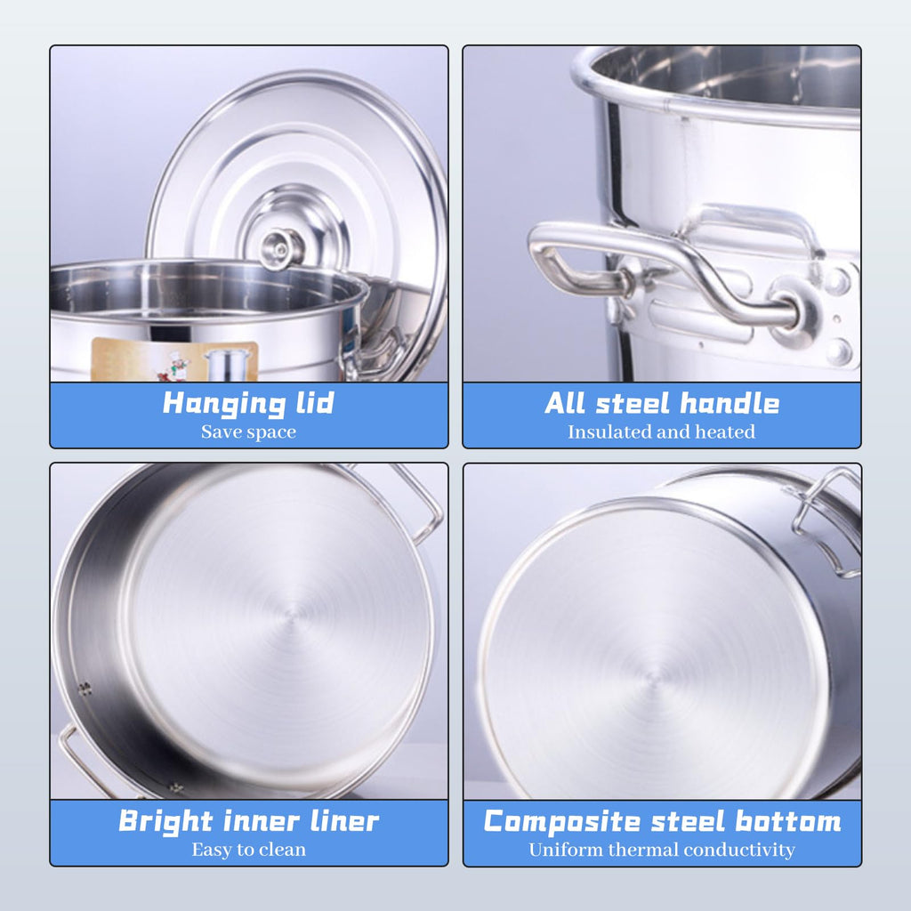 40-Quart Stainless Steel Seafood Boil Pot with Strainer B392