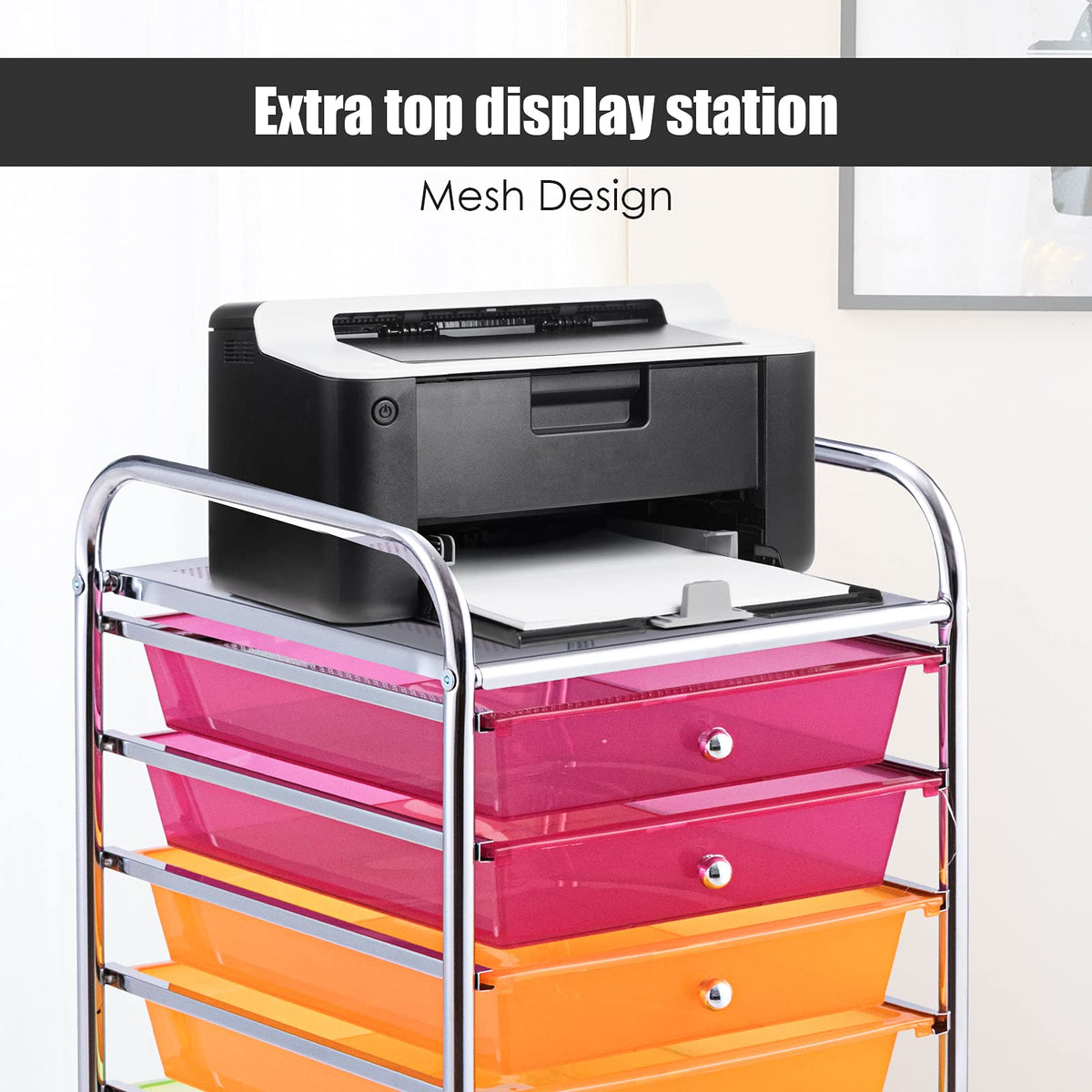 10 Drawer Multicolor Rolling Storage Cart F1112