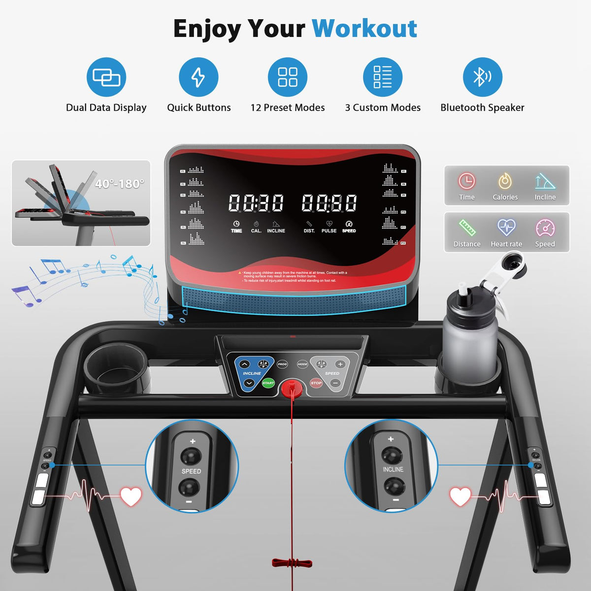 Treadmill with Auto Incline 450 LBS Capacity X34814