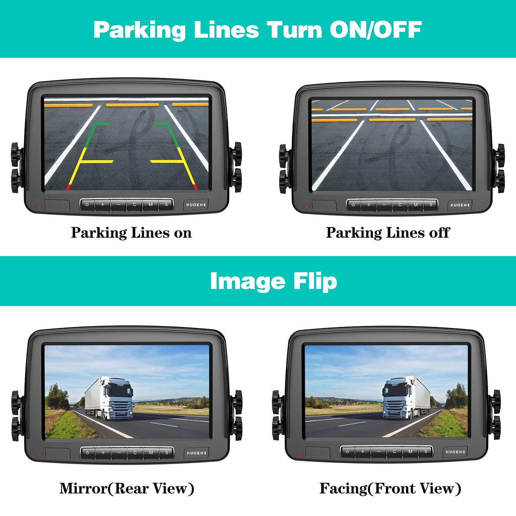 Wireless Backup Camera 7 Inch Monitor Rear View Camera System IP69 Waterproof Night Vision Y784991