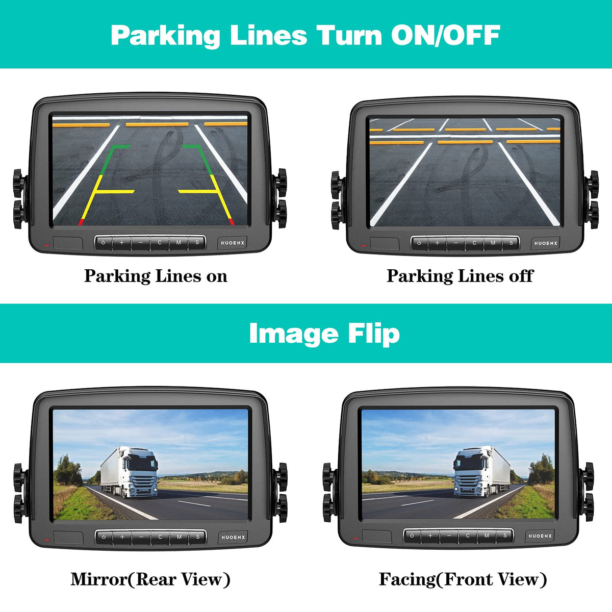 Wireless Backup Camera 7 Inch Monitor Rear View Camera System IP69 Waterproof Night Vision Y784991