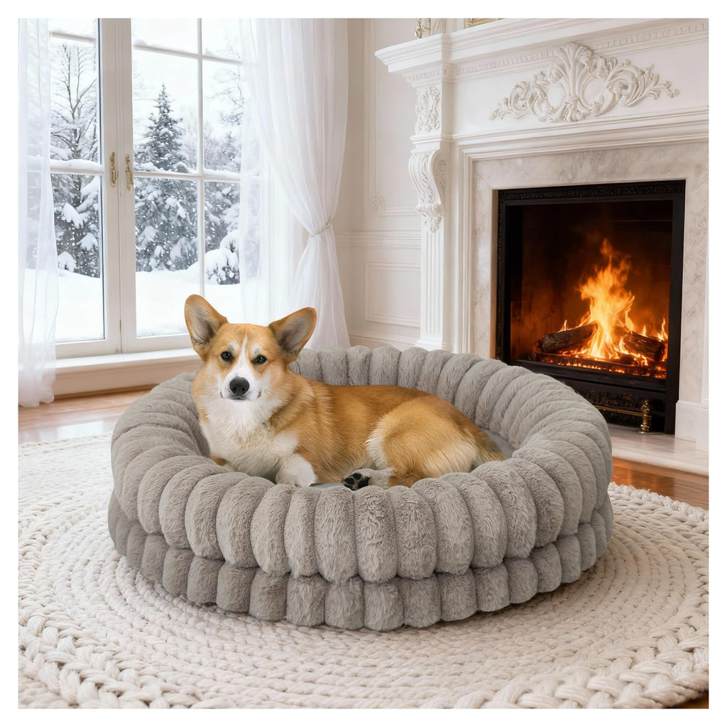30 Inches Round Washable Dog Bed Z673141