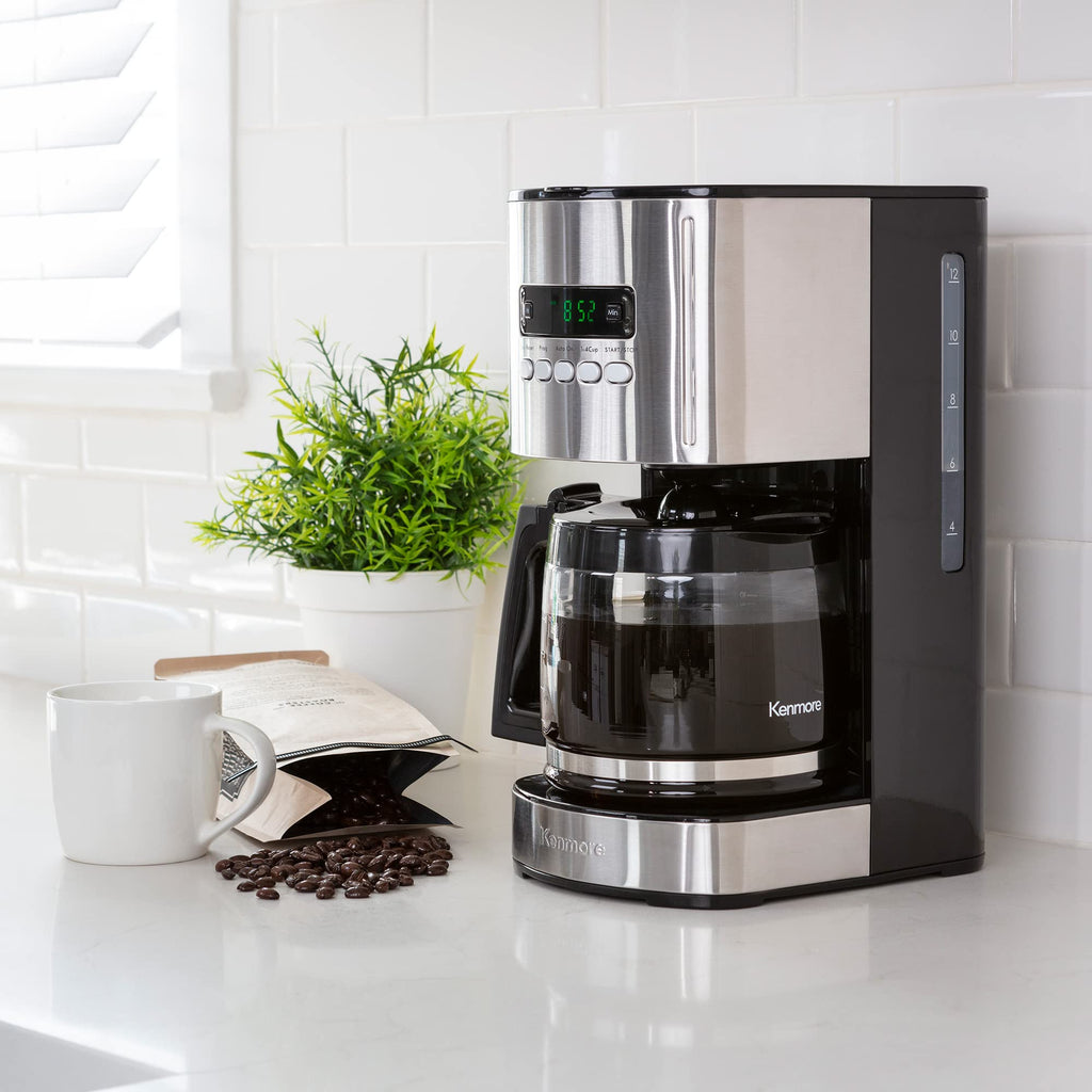 Programmable Drip Coffee Maker with Glass Pot, 12 Cup Black J1284