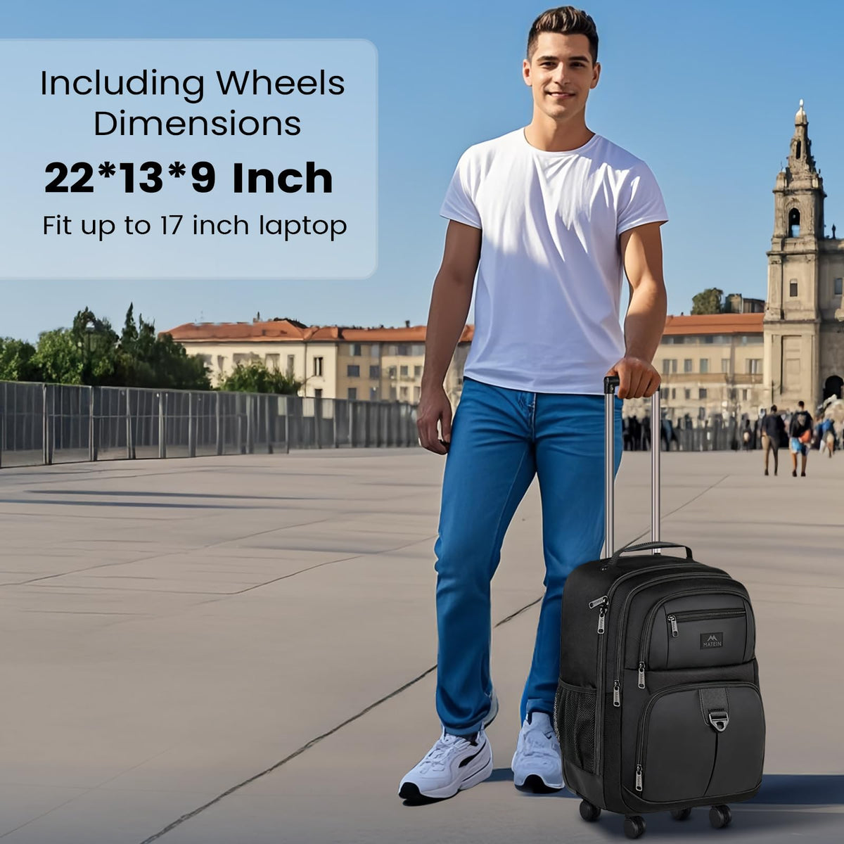 Rolling Backpack with 4 Wheels P1453