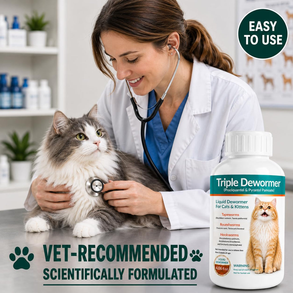 Cat Dewormer Liquid for Tapeworms, Roundworms and Hookworms B376