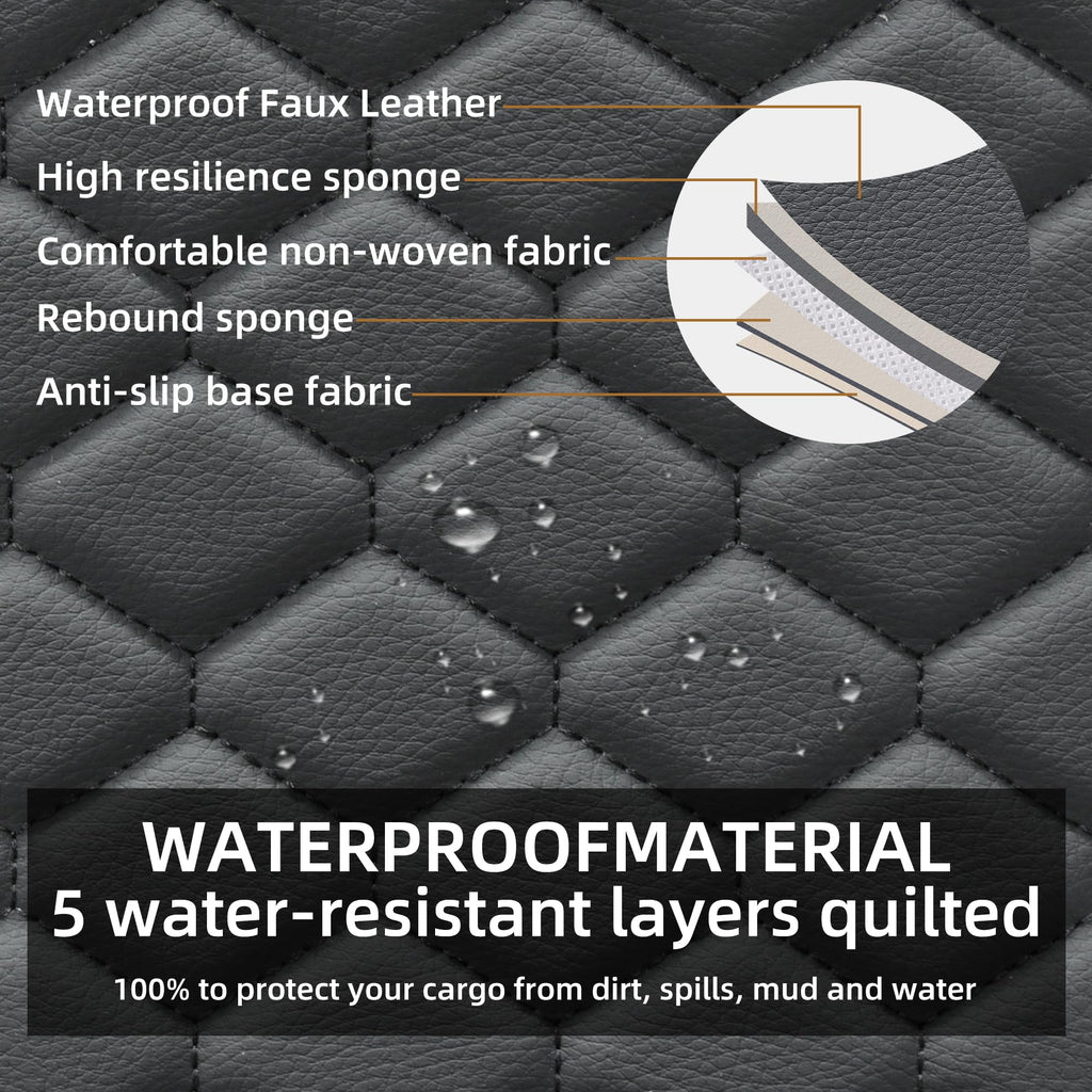 Leather Waterproof Car Seat Cover Full Set Black F47182