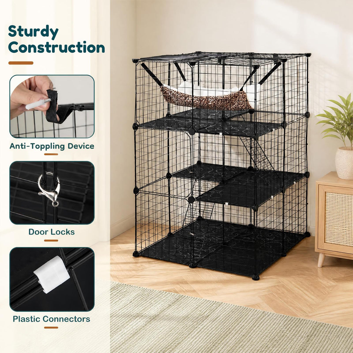 3-Tier Cat Cages Indoor K59521