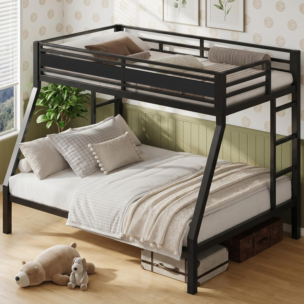 Black Twin Over Full Size Bunk Beds R30046