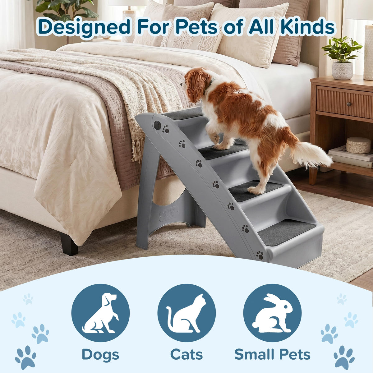 Lightweight Durable Plastic Dog Stairs Z733385