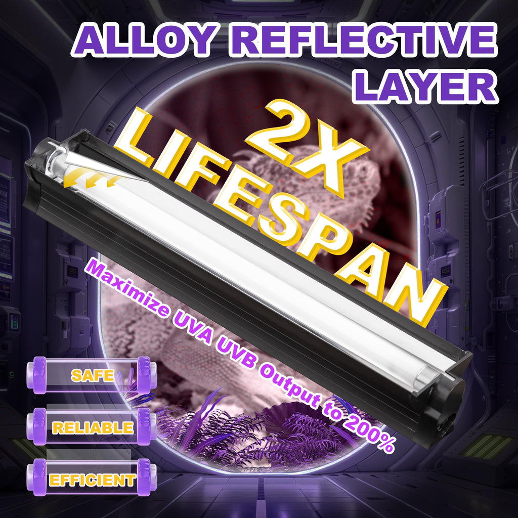 24W T5 HO UVB Reptile Light Fixture with Fluorescent Bulbs R10535