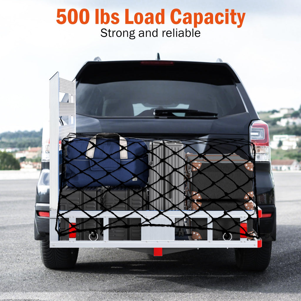 Aluminum Hitch Cargo Carrier with Ramp, 50" x 29.5" x 8.7", 500lbs Capacity R993