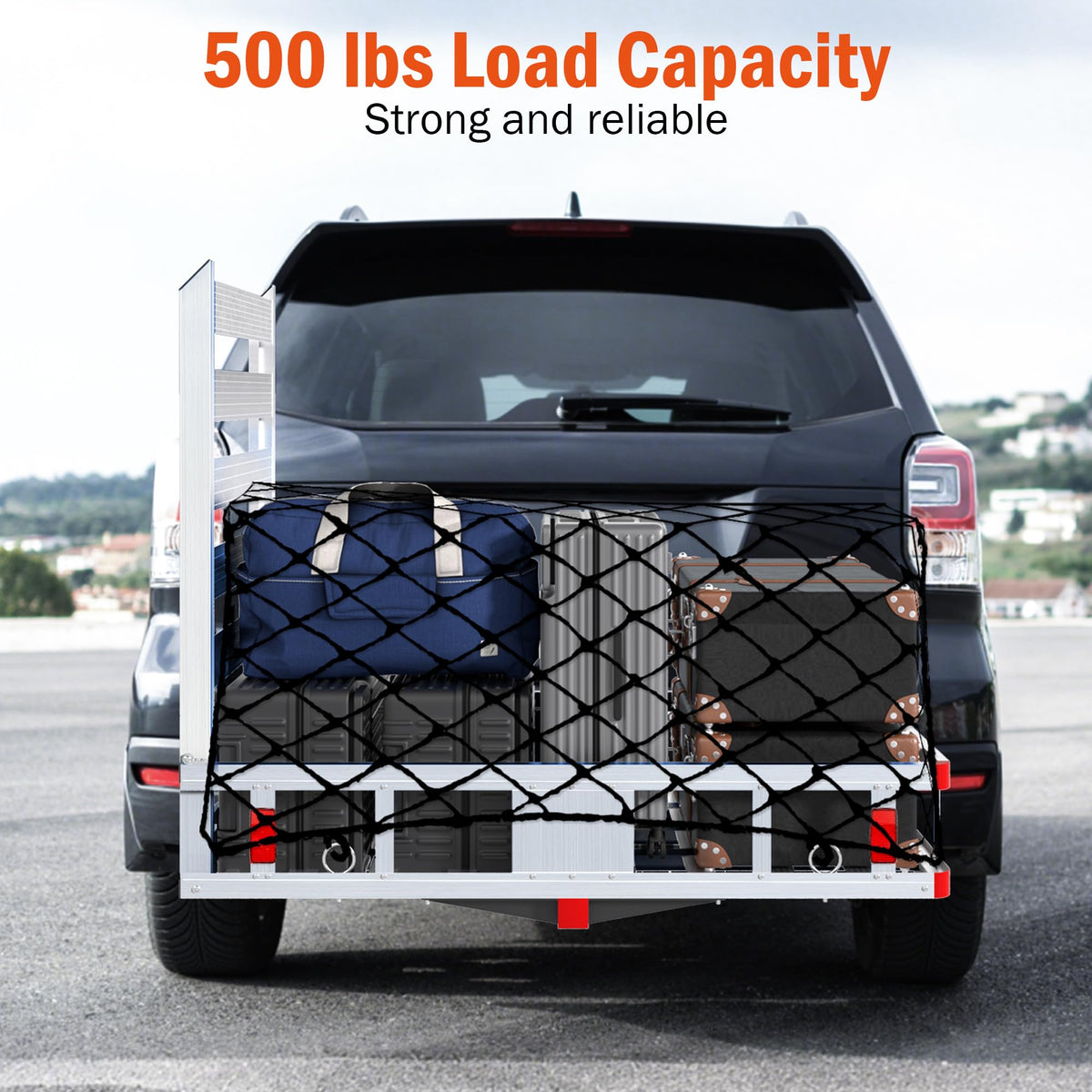 Aluminum Hitch Cargo Carrier with Ramp, 50" x 29.5" x 8.7", 500lbs Capacity R993