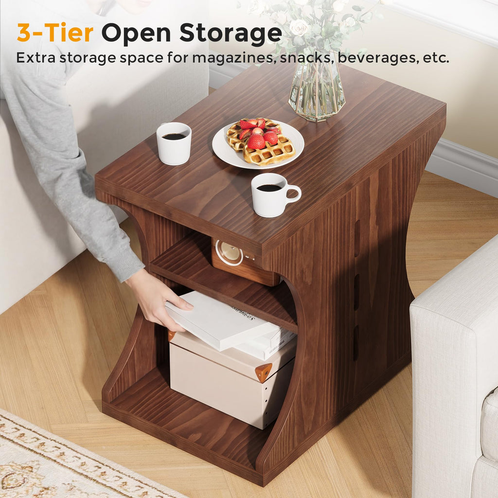 Brown Solid Wood Side End Table R77186