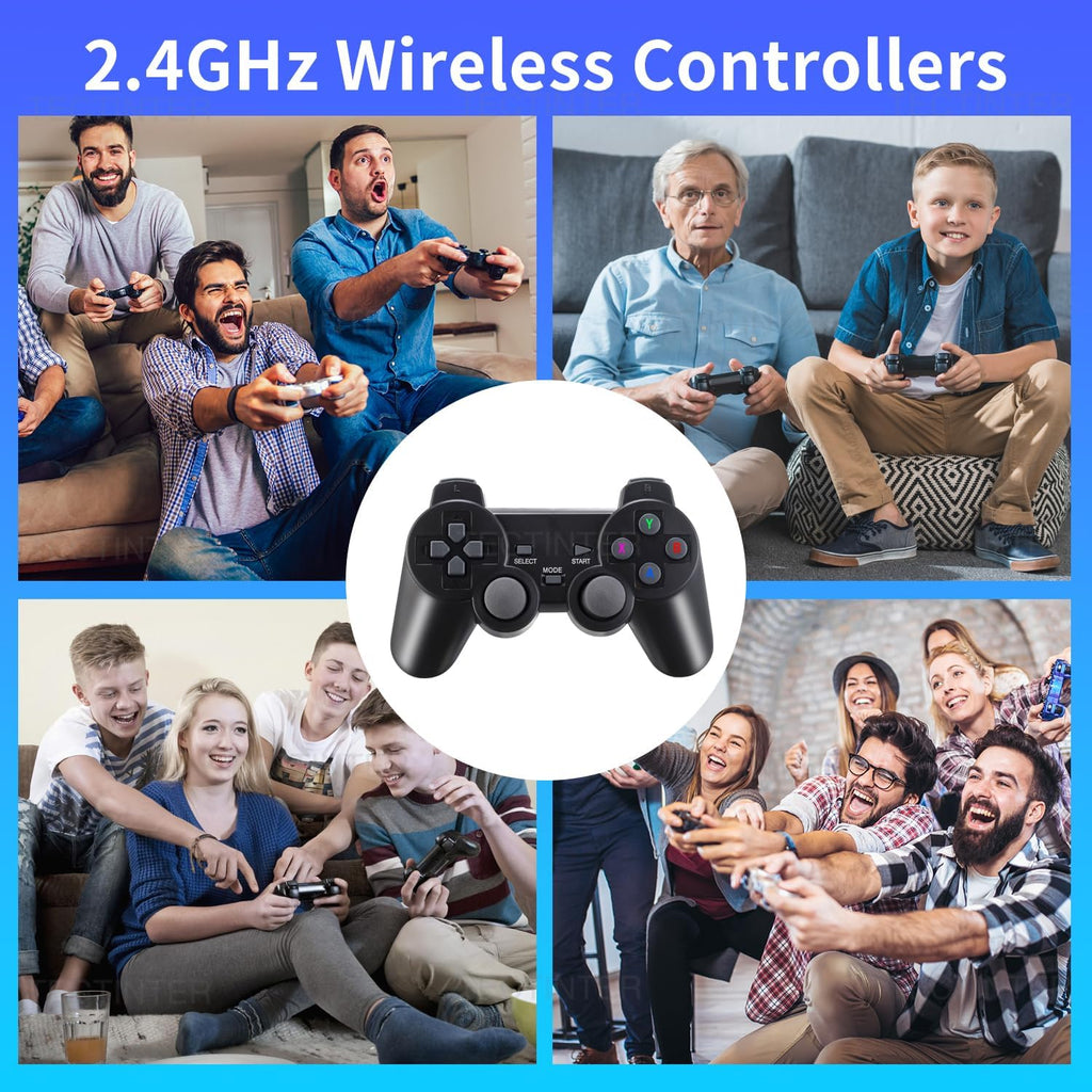 Retro Game Console 4K HDMI 15 Classic Emulators Dual 2.4G Wireless Controllers H468237