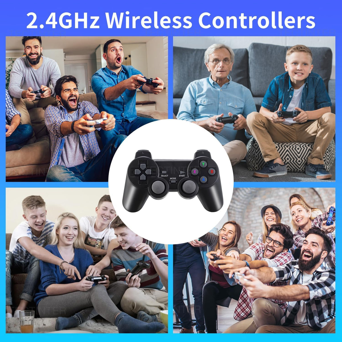 Retro Game Console 4K HDMI 15 Classic Emulators Dual 2.4G Wireless Controllers H468237