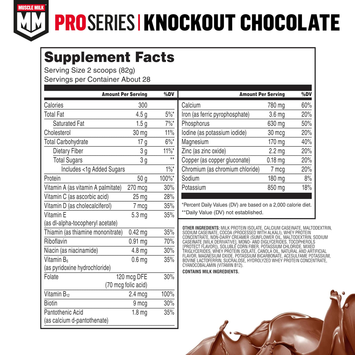 Knockout Chocolate Protein Powder, 5 Pound, 50g Protein C890