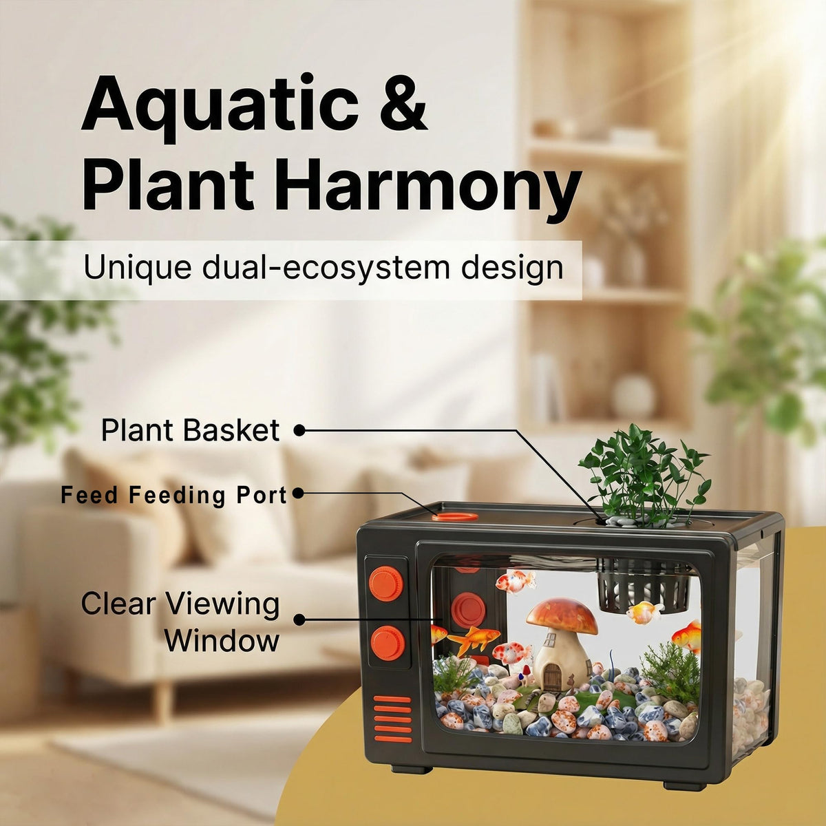 2.5 Gallon Fish Tank Kit with LED Lights, Filter & Plant Planter L343216