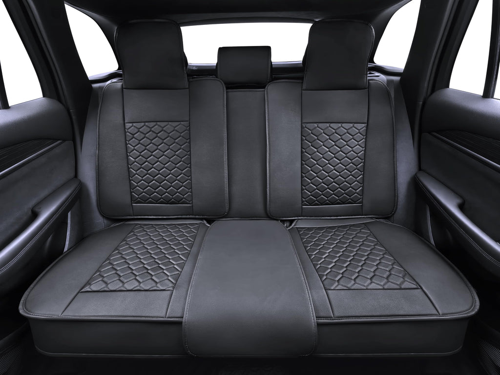 Leather Waterproof Car Seat Cover Full Set Black F47182