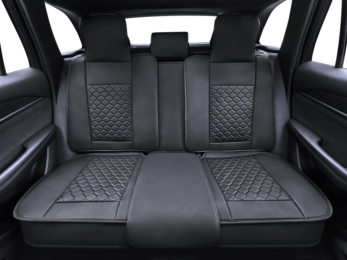 Leather Waterproof Car Seat Cover Full Set Black F47182