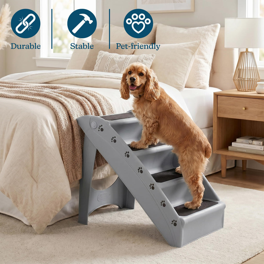 Lightweight Durable Plastic Dog Stairs Z733385