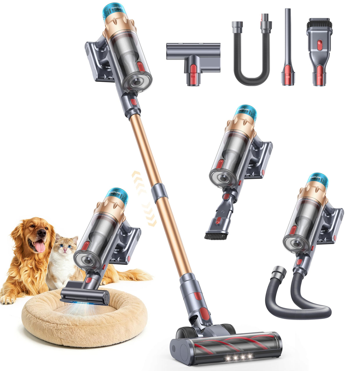 Cordless Vacuum Cleaner, 55KPA 650W 70Mins Stick Vacuum O635046