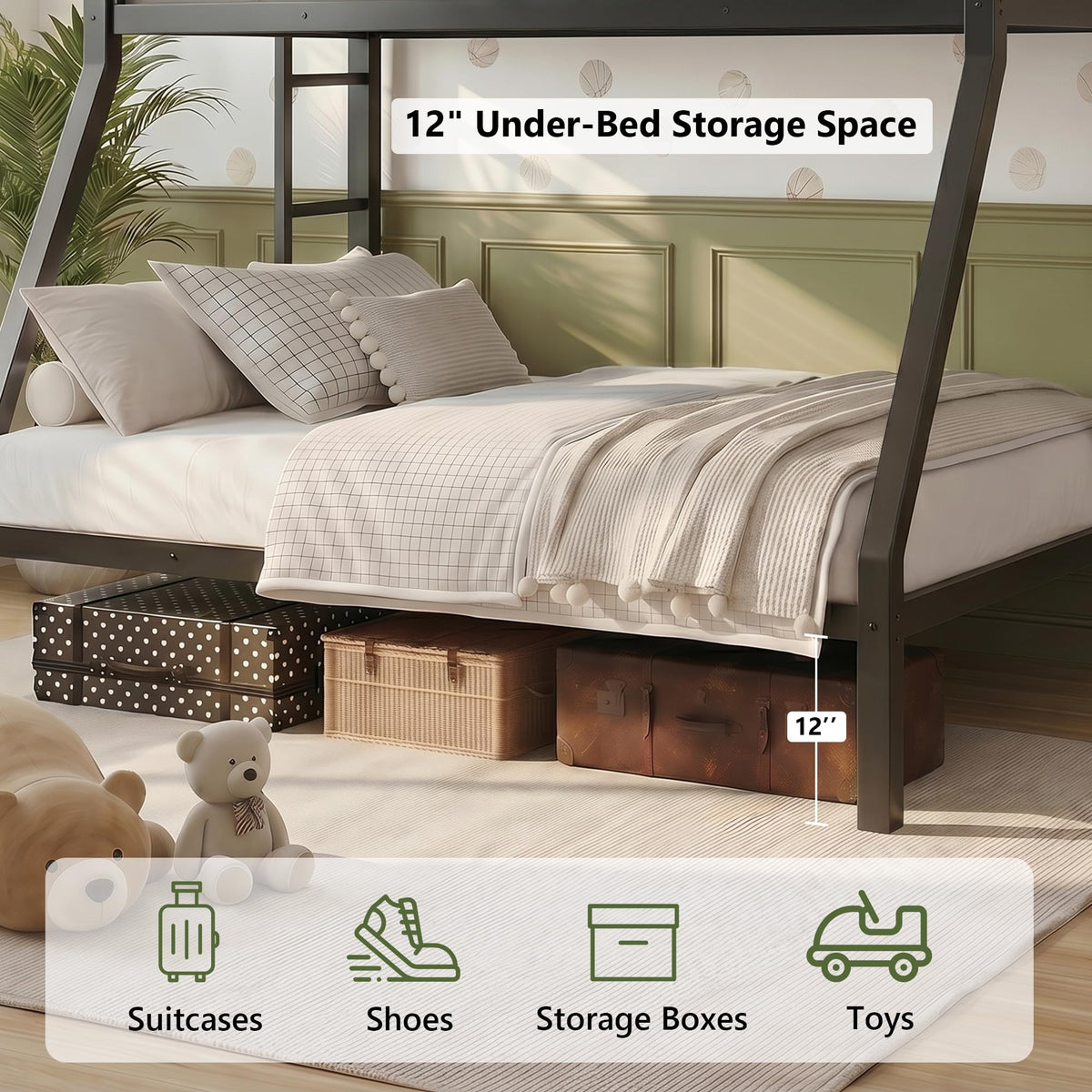 Black Twin Over Full Size Bunk Beds R30046