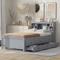 Twin Size Wood Platform Bed with Trundle and 3 Drawers E1215