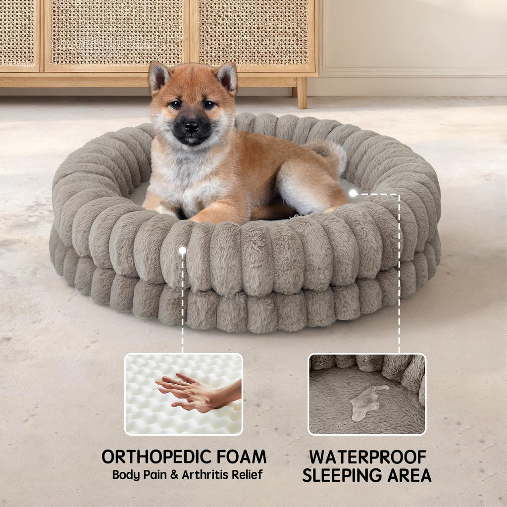 30 Inches Round Washable Dog Bed Z673141