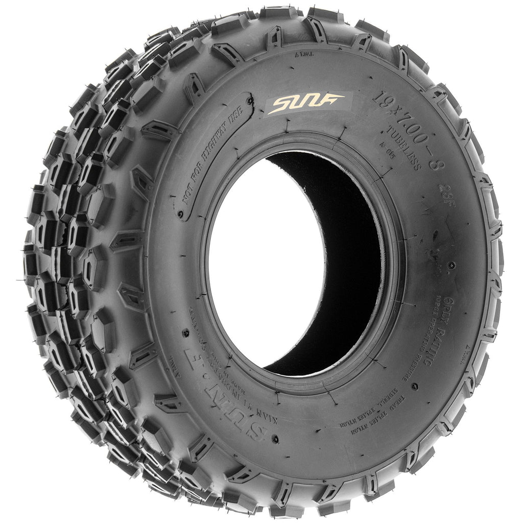Set of 4 Sport ATV Tubeless Tires 19x7-8 Front & 18x9.5-8 Rear 4 Ply M351850