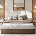 Wooden California King Size Platform Bed Frame E906