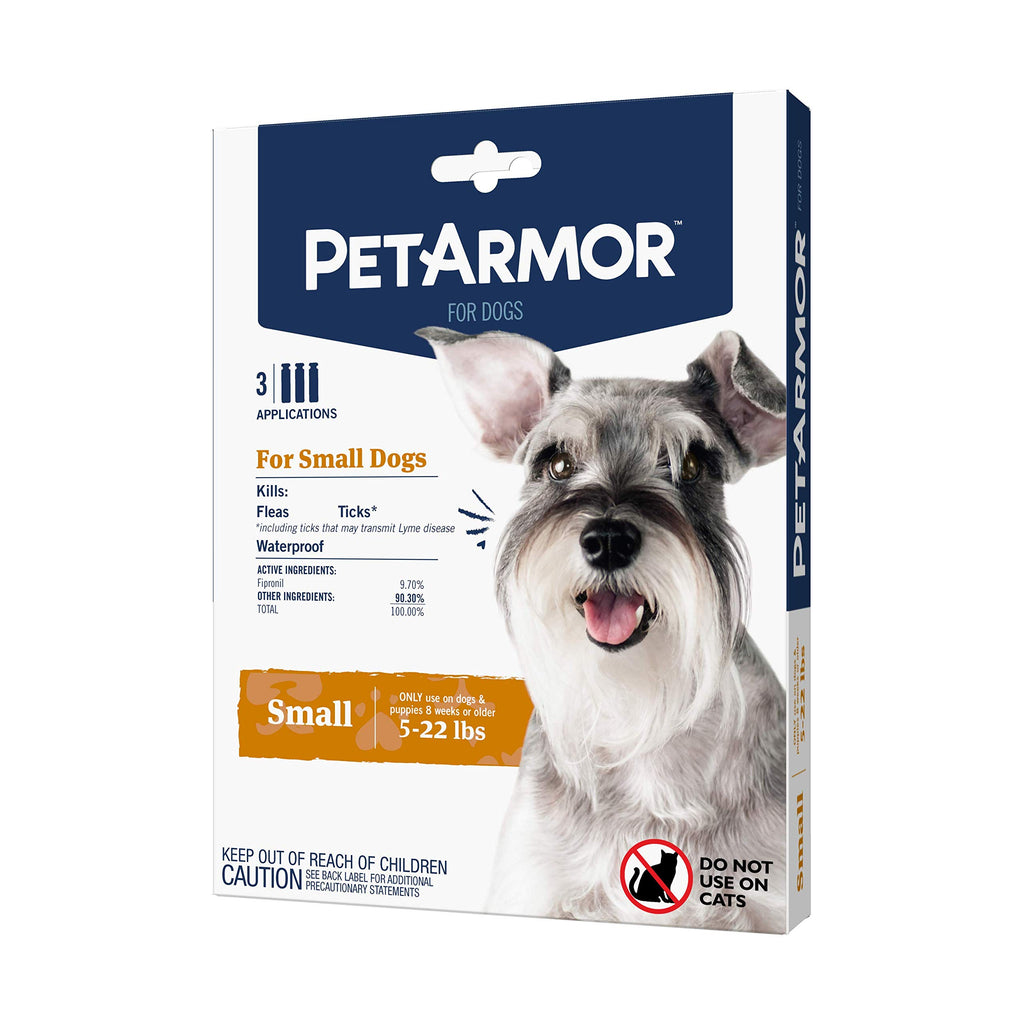 Flea & Tick Topical Dogs 5-22 lbs, Fipronil, 3-Month H2587