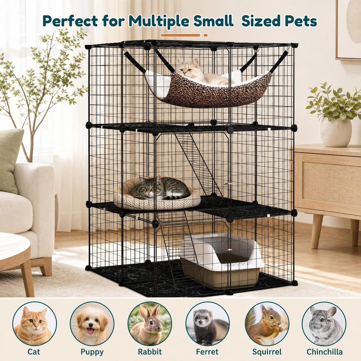 3-Tier Cat Cages Indoor K59521