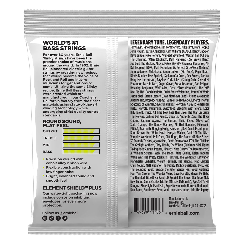 Flatwound Short Scale Electric Bass Strings 45-105 Gauge W6320