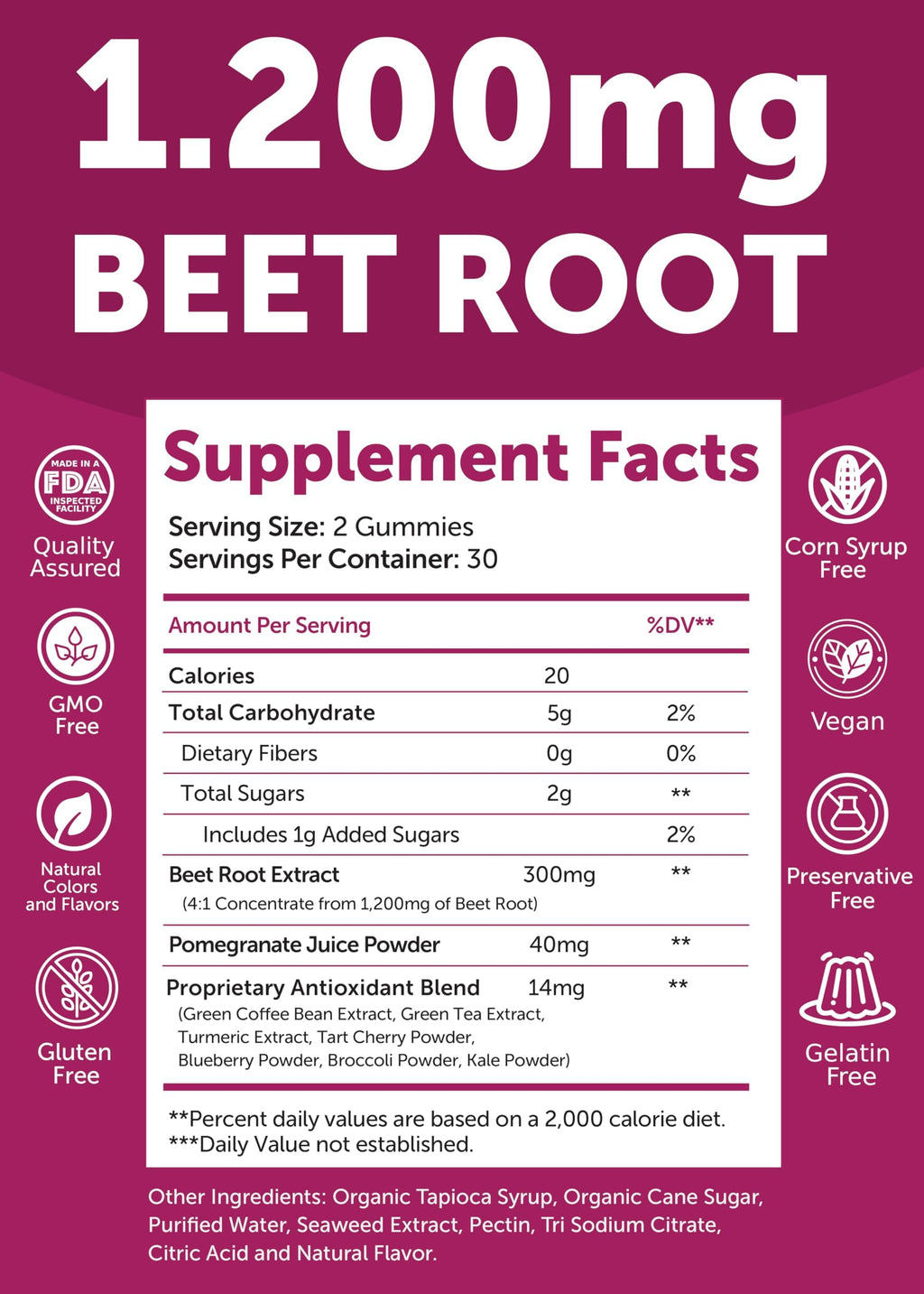 Beet Root Vitamin E C Gummies L55920