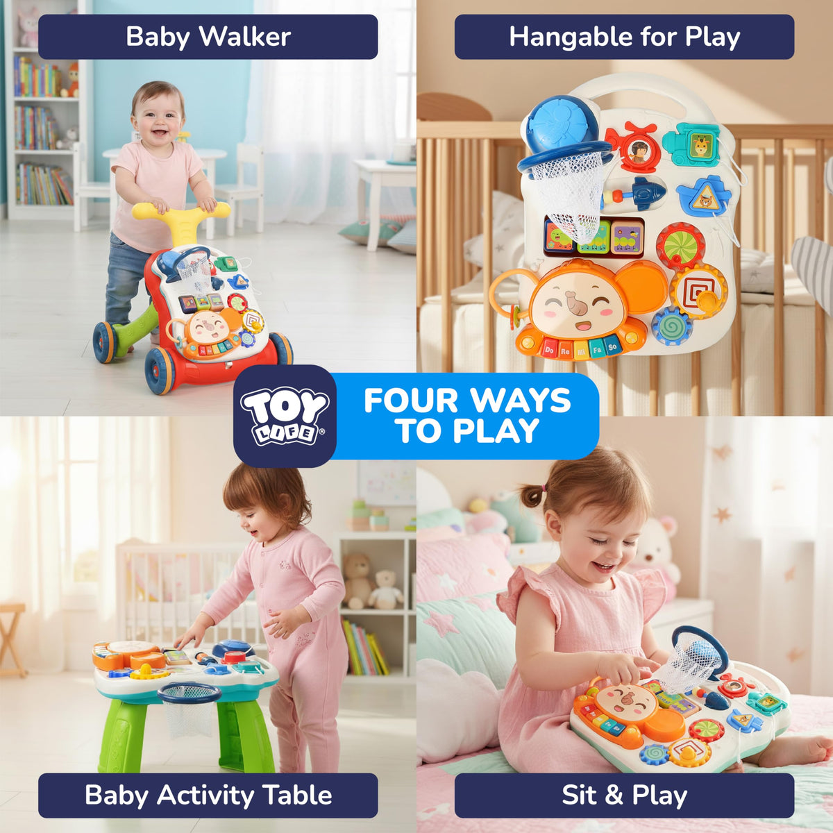 3-in-1 Baby Push Walker & Activity Center F80773