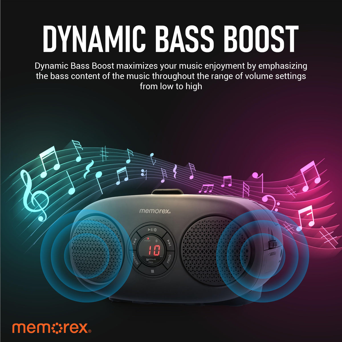 AM/FM Top Loading CD Player Portable Stereo with Auxiliary Input and LED Display T7304