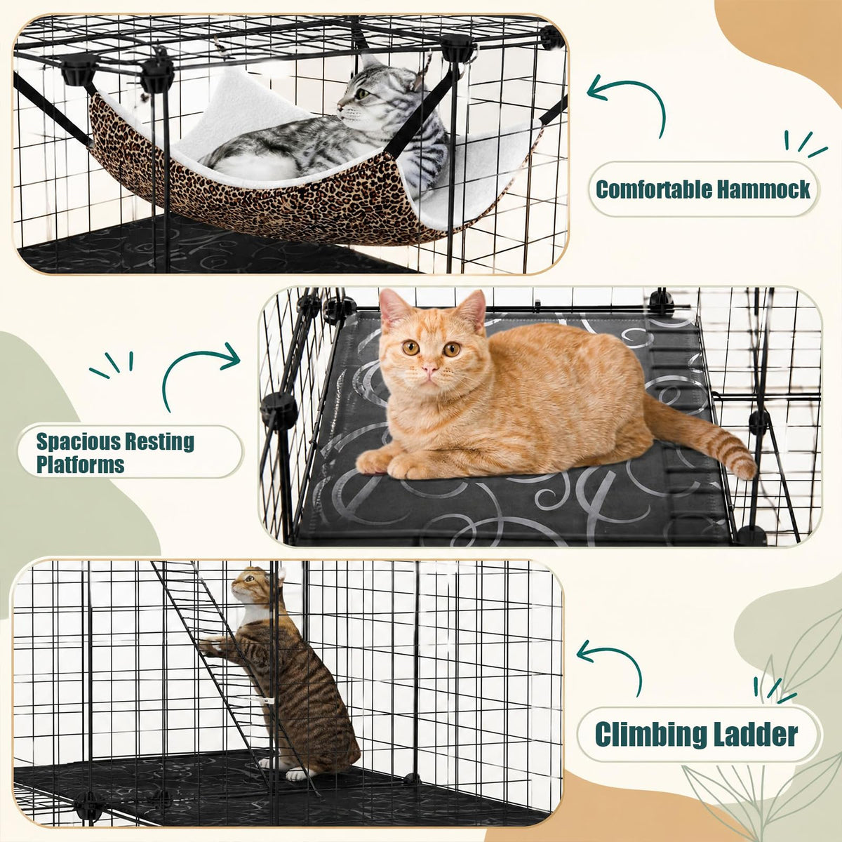 3-Tier Cat Cages Indoor K59521